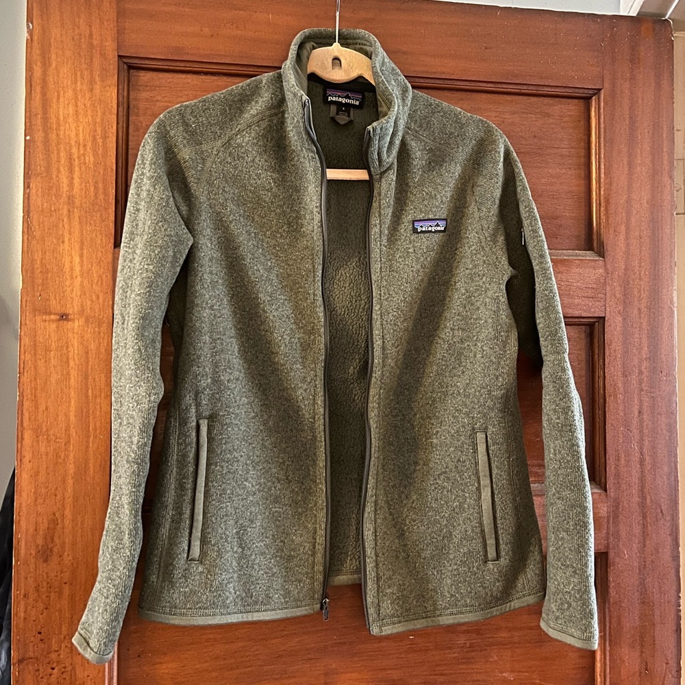 Like New Patagonia Womens Small Full Zip Better Sweater in Hemlock Green